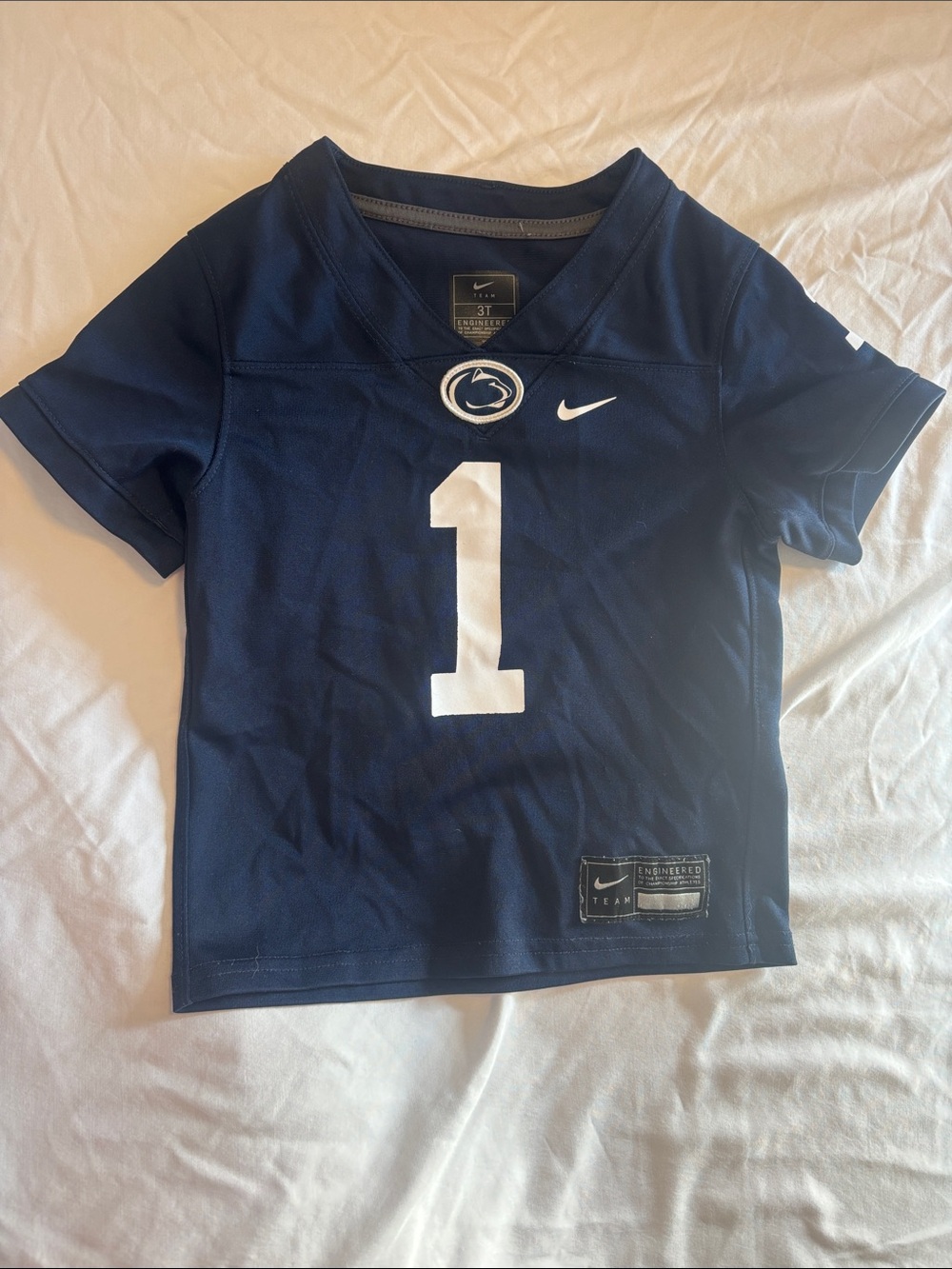 Nike Kids Navy and White Penn State No. 1 Football Jersey